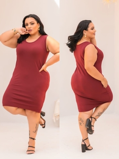 Vestido Plus Regata Marsala