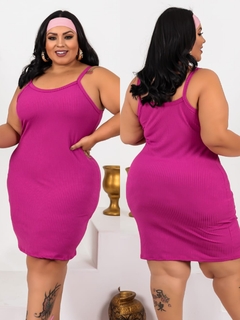 Vestido Alcinha Plus Fucsia