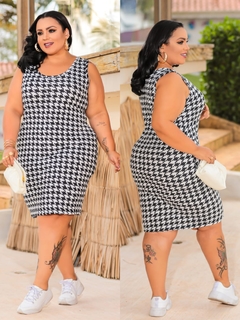 Vestido Plus Regata Pied de Poule