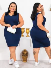 Vestido Plus Regata Marinho