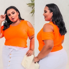 CROPPED RECORT PLUS LARANJA NEON