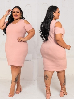 Vestido Plus Recort Rose