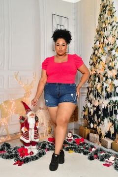 CROPPED PRINCESA PLUS SIZE GOIABA - loja online