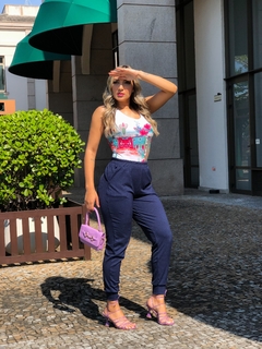 CALÇA AZUL MARINHO CANELADO na internet