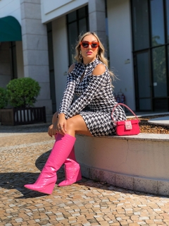 VESTIDO PIED DE POULE GOTA MANGA LONGA - loja online
