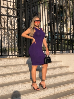 Vestido Violeta MIDI REGATA - GGS Modas
