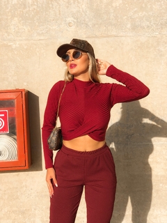 CROPPED MARSALA CANELADO - comprar online