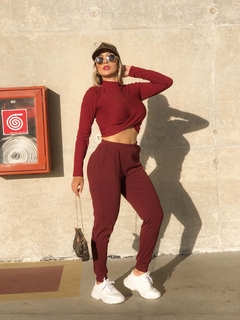 CROPPED MARSALA CANELADO na internet