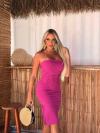 Vestido Stella Fucsia Canelado - comprar online