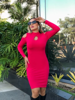 VESTIDO PINK GOTA MANGA LONGA - comprar online