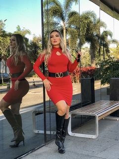 VESTIDO VERMELHO GOTA MANGA LONGA - comprar online