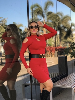 VESTIDO VERMELHO GOTA MANGA LONGA na internet