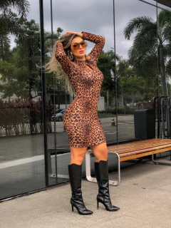 VESTIDO ONÇA GOTA MANGA LONGA na internet