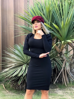 VESTIDO PRETO PRINCESA MANGA LONGA - loja online