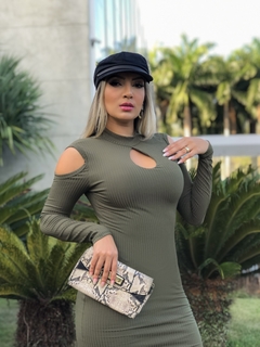 VESTIDO MILITAR GOTA MANGA LONGA