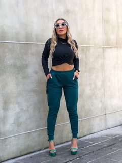 CROPPED PRETO CANELADO - GGS Modas