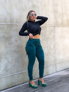 CROPPED PRETO CANELADO - loja online