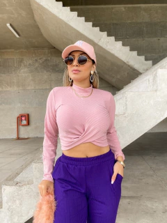 CROPPED ROSE CANELADO - comprar online