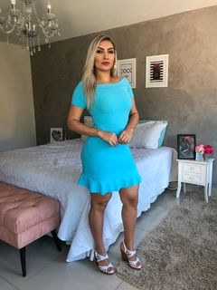 Vestido BABY BLUE BABADO - comprar online