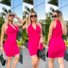 Vestido pink NOZINHO canelado - GGS Modas