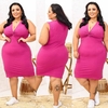VESTIDO FUCSIA NOZINHO PLUS
