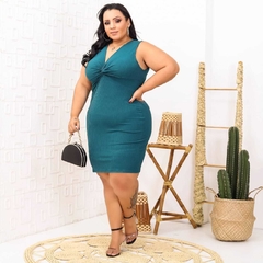 VESTIDO VERDE JADE NOZINHO PLUZ - GGS Modas