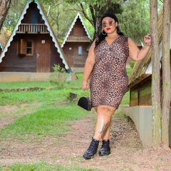VESTIDO ONÇA NOZINHO PLUS - GGS Modas