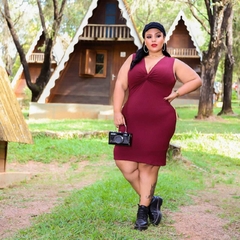 VESTIDO MARSALA NOZINHO PLUS - comprar online