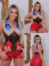 Body maiô ELASTICO corrente azul e vermelho