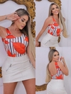 Body maiô ELASTICO folhas laranja