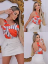 Body maiô ELASTICO folhas laranja