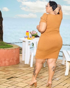 Vestido Plus Size Caramelo PRINCESA - GGS Modas