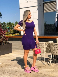Vestido VIOLETA MANGUINHA canelado - comprar online