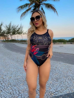 Body maiô cavado arabesco em cima - comprar online