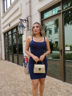 Vestido Marinho ALCINHA canelado - GGS Modas