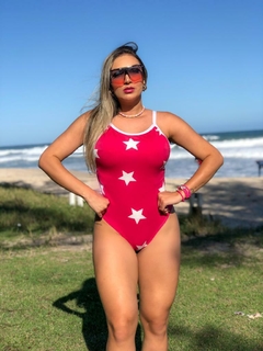Body maiô cavado estrela pink - comprar online