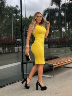 Vestido AMARELO MIDI REGATA