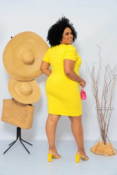 Vestido Amarelo Plus PRINCESA - GGS Modas