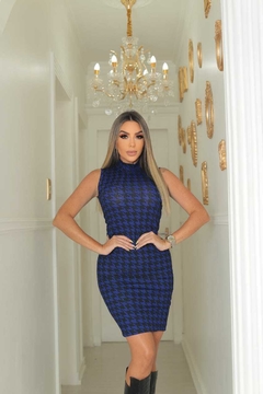 Vestido PDP AZUL BIC gola sem manga - comprar online
