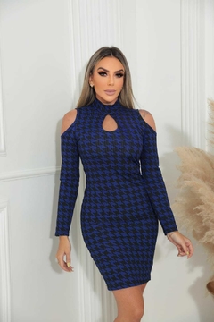 VESTIDO PDP AZUL BIC GOTA MANGA LONGA - loja online