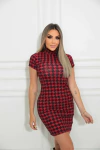 Vestido PDP VERMELHO gola alta com manguinha - comprar online