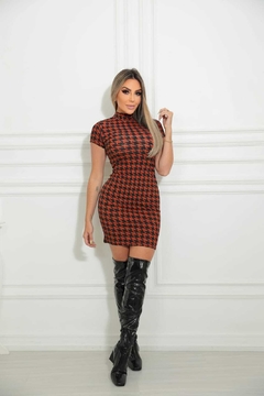 Imagem do Vestido PDP TERRA COTA gola alta com manguinha
