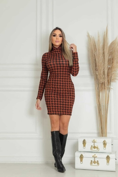 Imagem do Vestido PDP TERRA COTA manga longa gola alta
