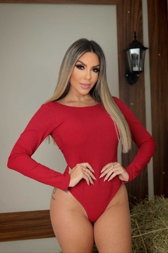 Body Vermelho CANELADO Inverno elástico - comprar online