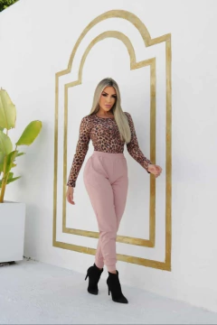 CALÇA ROSE CANELADO