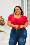 CROPPED PRINCESA PLUS SIZE VERMELHO