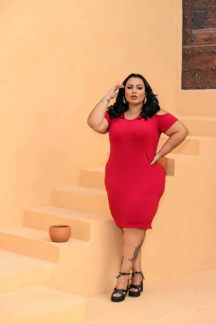 Vestido Plus Recort Vermelho - loja online