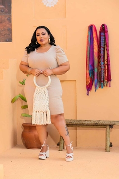Vestido Plus Size AMÊNDOA Manga Bufante - loja online