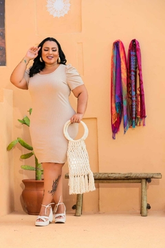 Vestido Plus Size AMÊNDOA Manga Bufante - GGS Modas