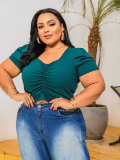 CROPPED PRINCESA PLUS SIZE VERDE JADE